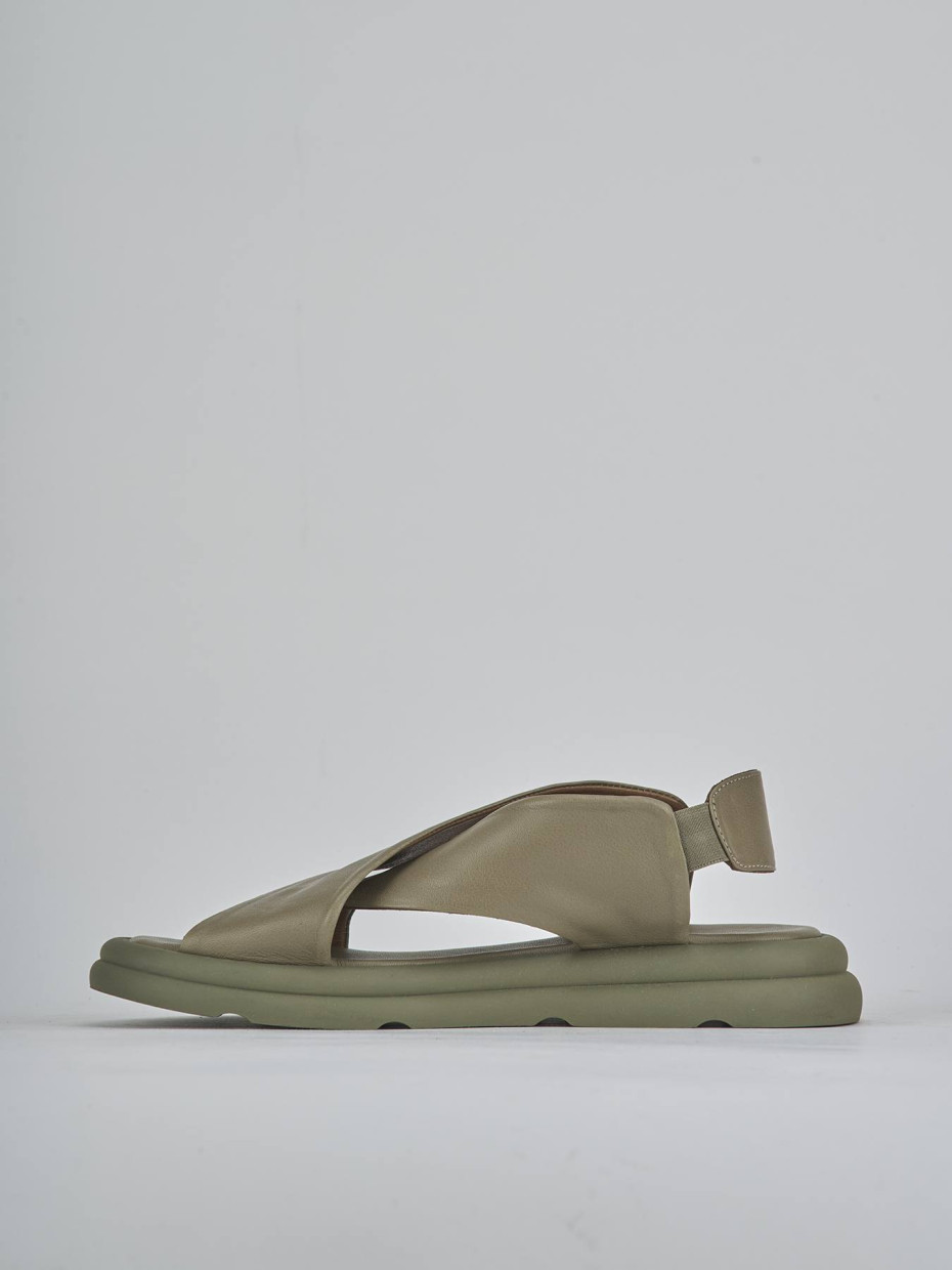 Sandali tacco 3cm pelle verde