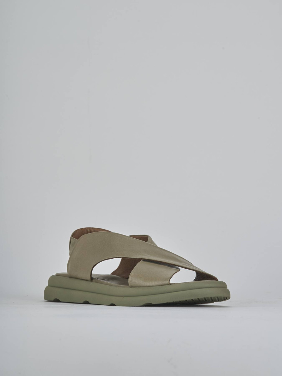 Sandali tacco 3cm pelle verde