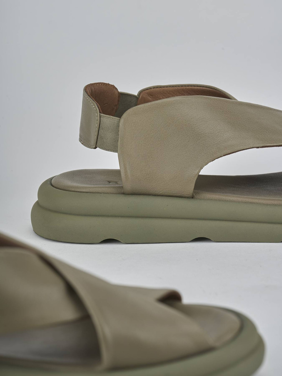 Sandali tacco 3cm pelle verde