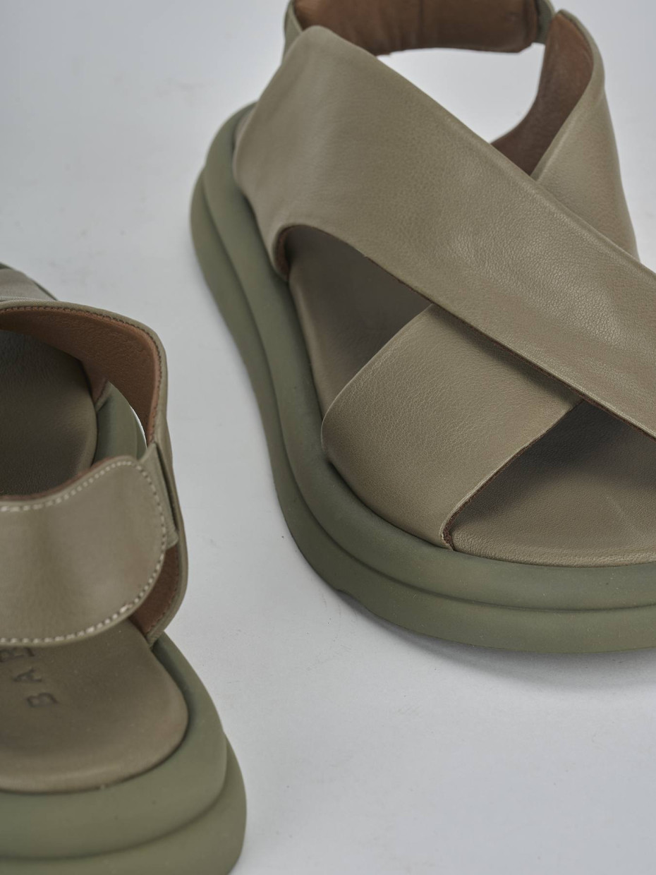 Sandali tacco 3cm pelle verde