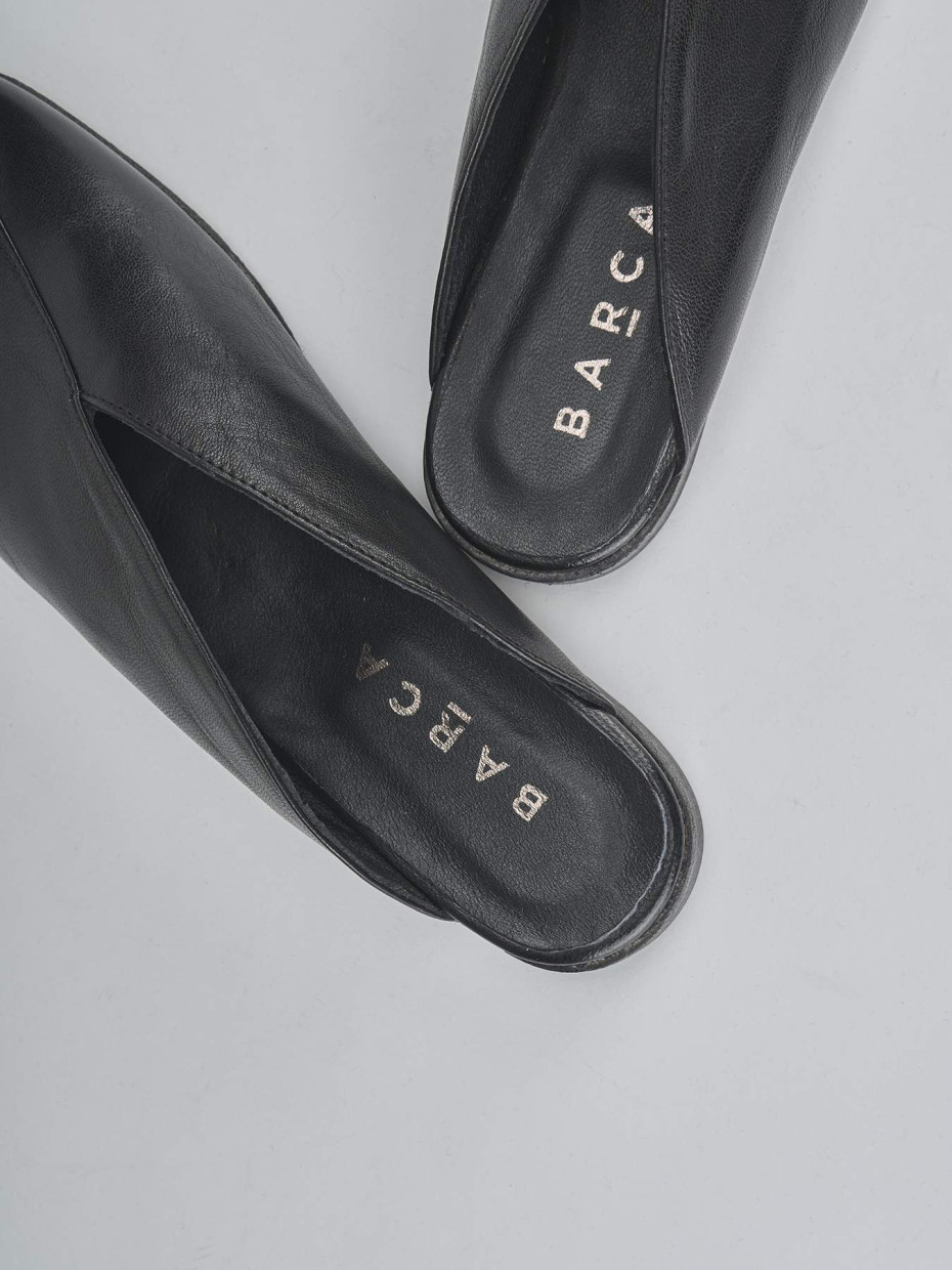 Sabot tacco 1cm pelle nero