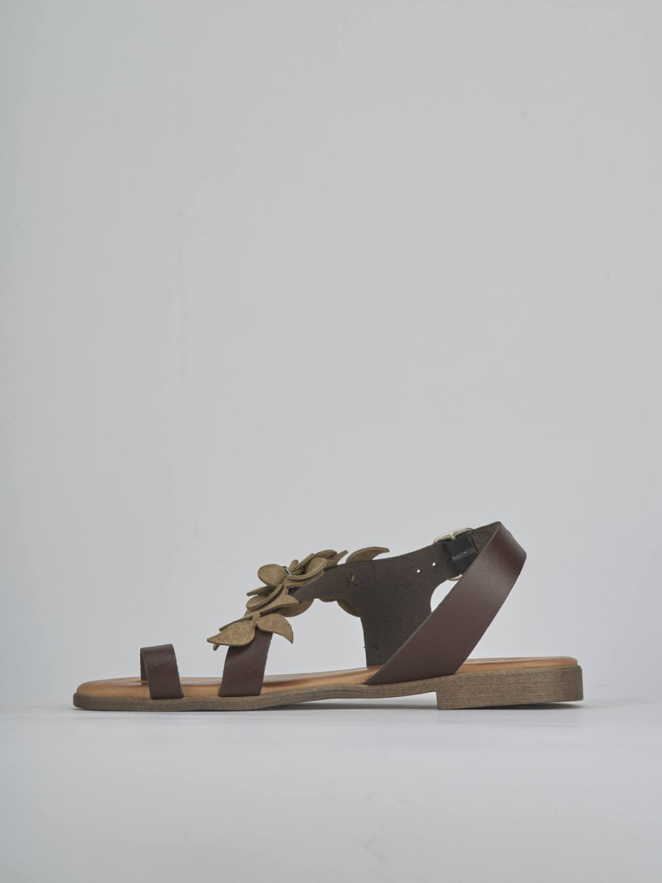 Sandali tacco 1cm pelle beige