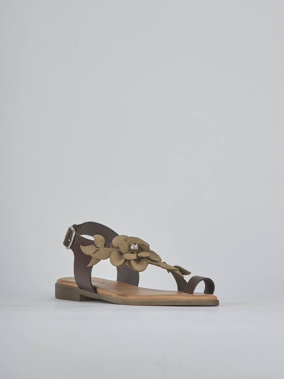 Sandali tacco 1cm pelle beige