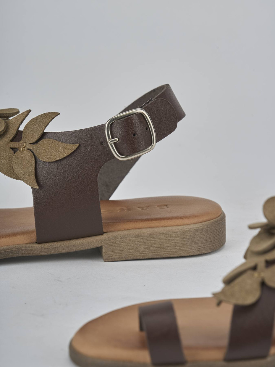Sandali tacco 1cm pelle beige
