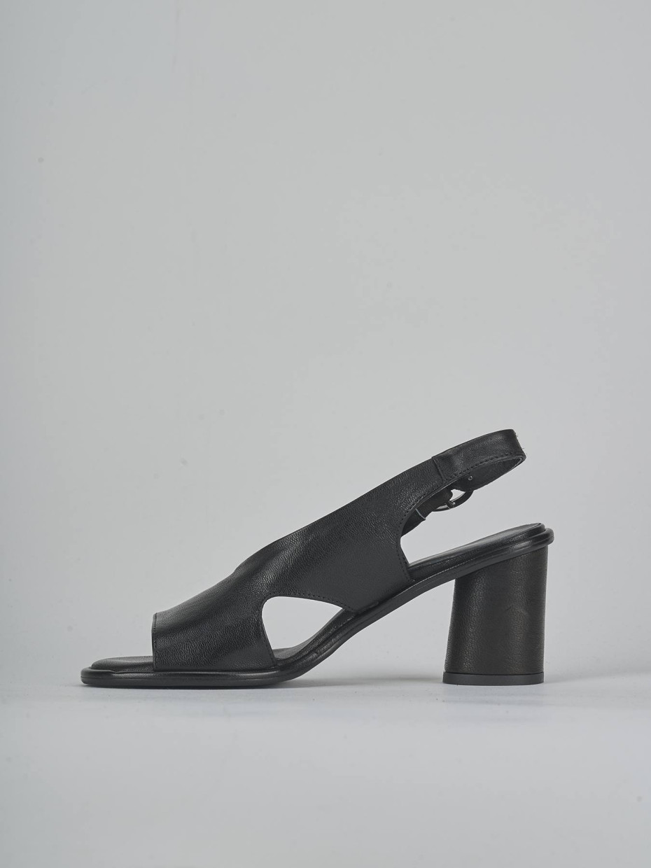Sandali tacco 6cm pelle nero