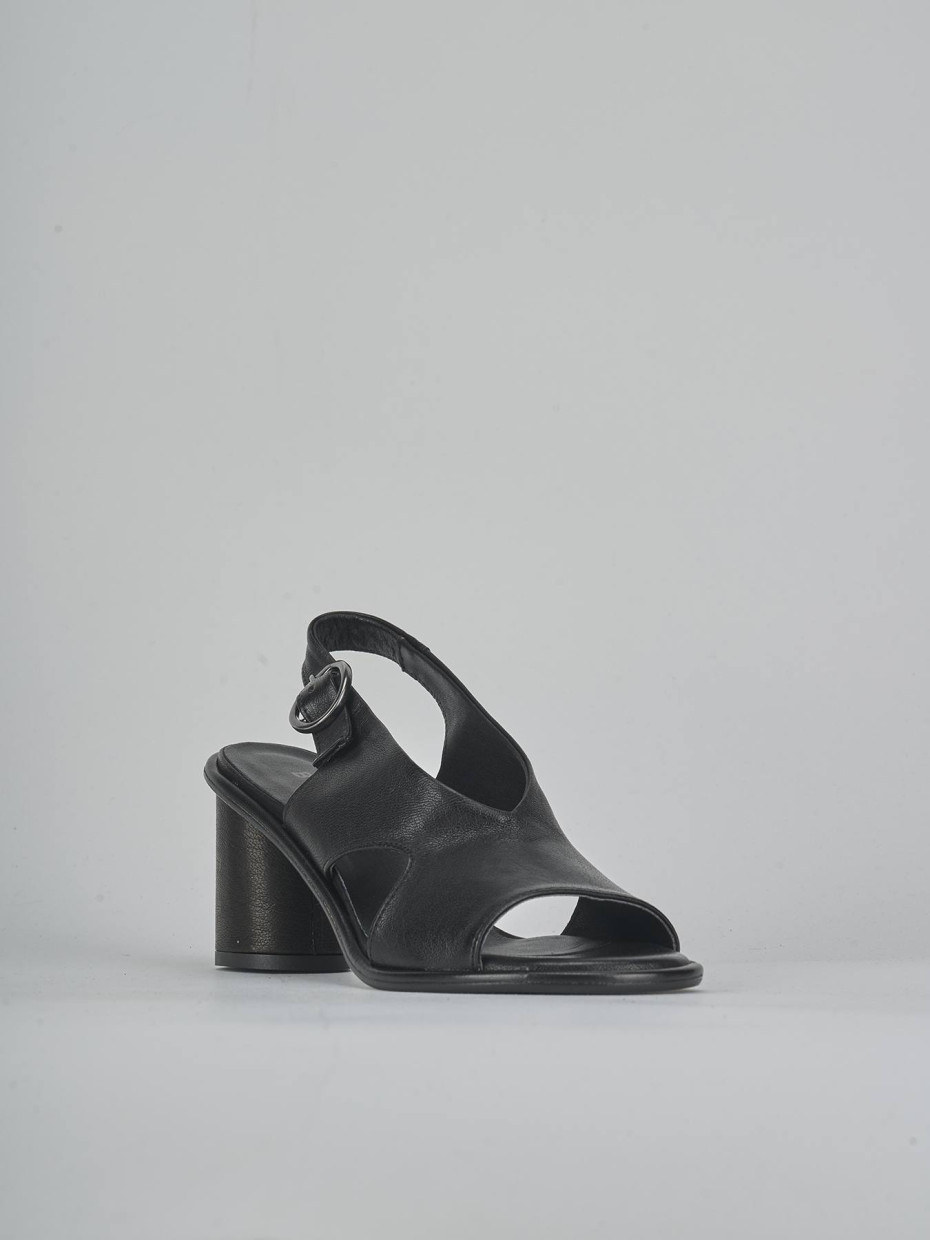 Sandali tacco 6cm pelle nero