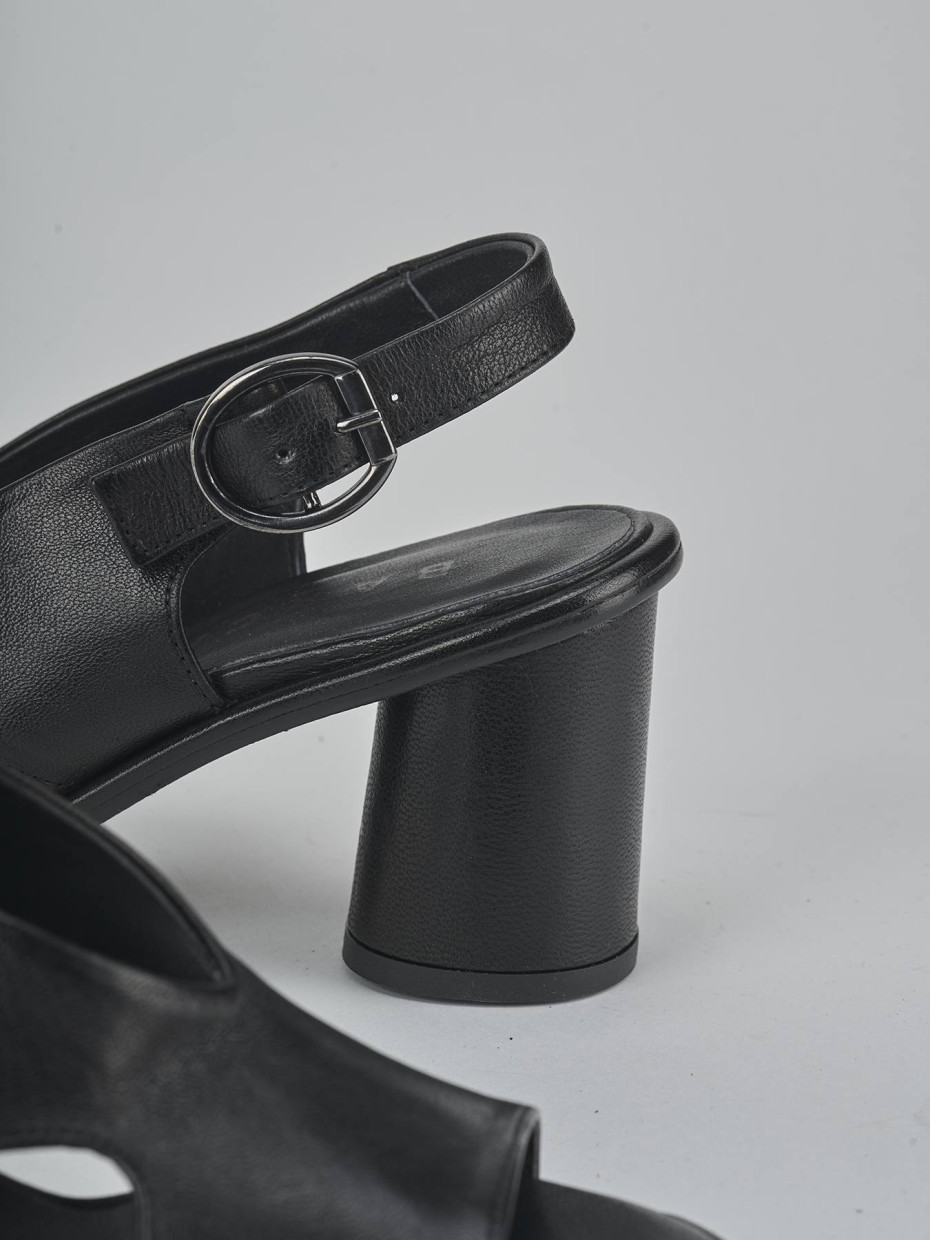 Sandali tacco 6cm pelle nero