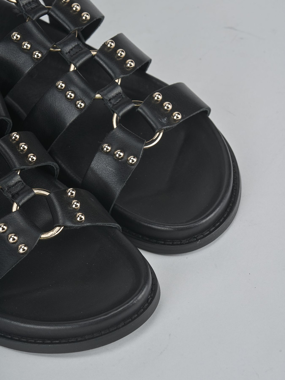 Sandali tacco 1cm pelle nero