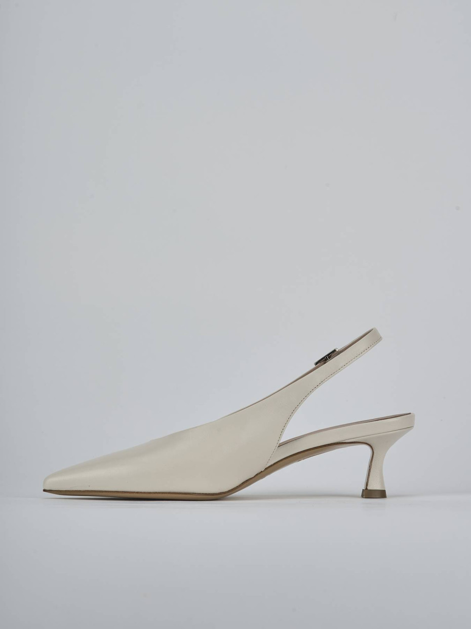 Décolleté e slingback tacco 5cm pelle beige