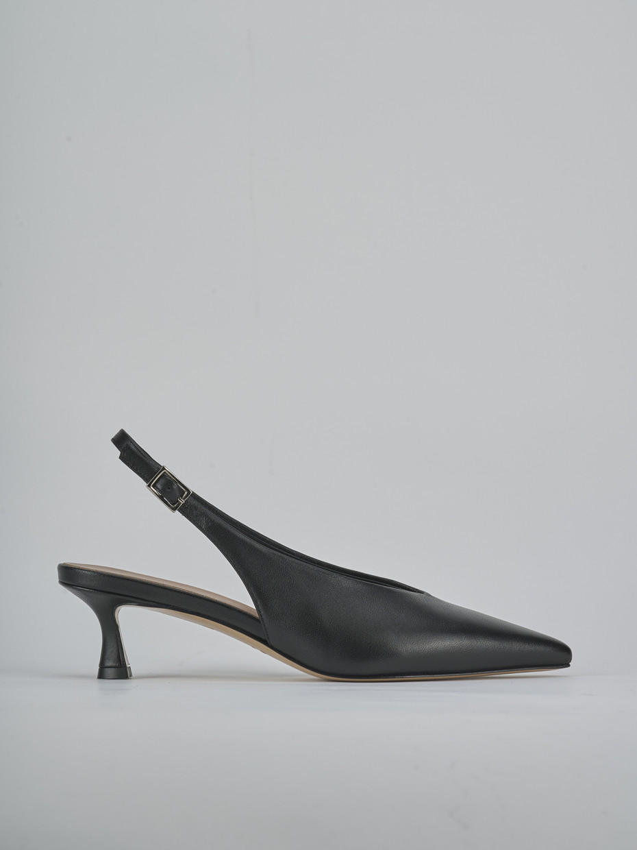 Décolleté e slingback tacco 5cm pelle nero