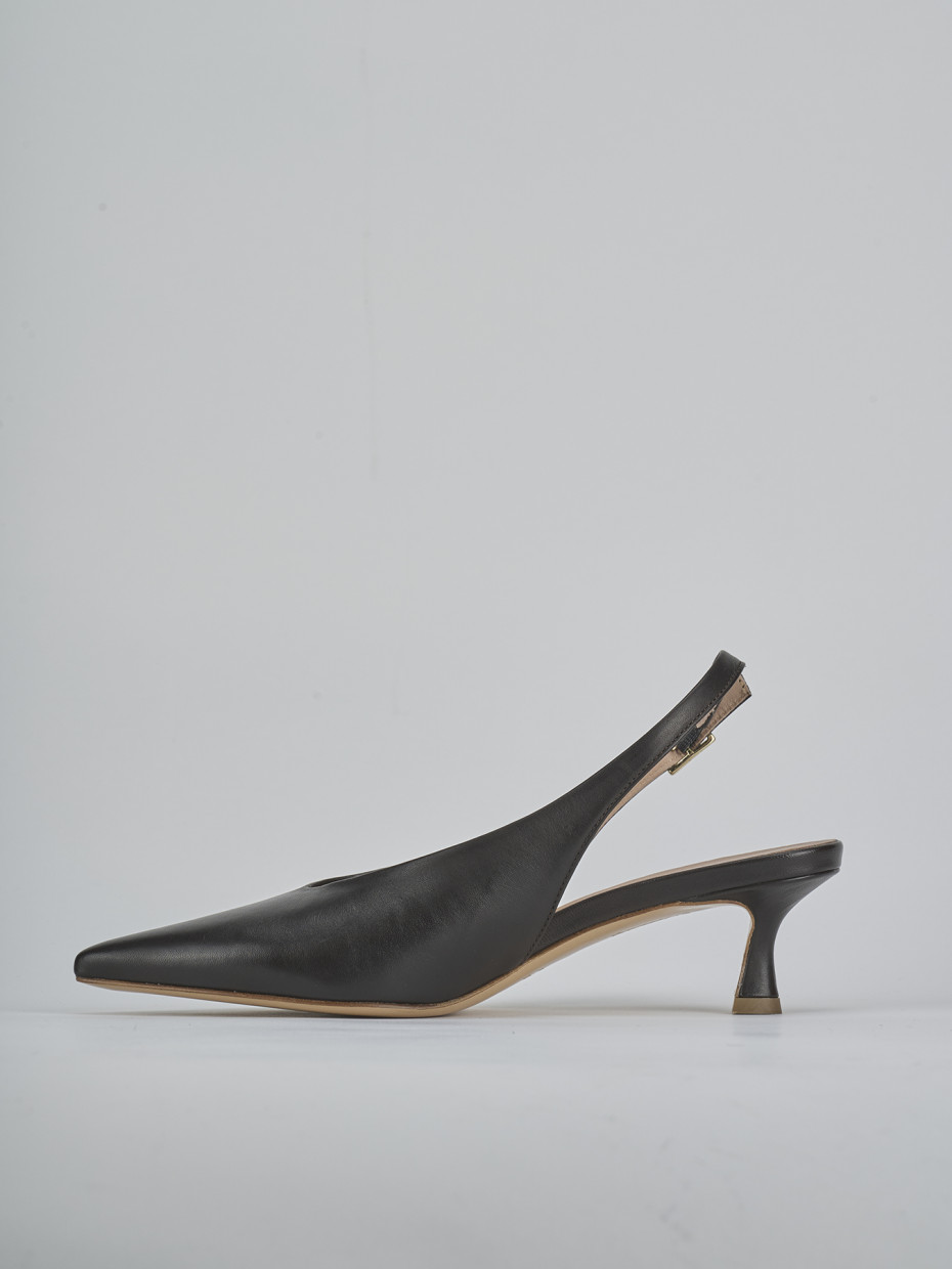 Décolleté e slingback tacco 5cm pelle testa