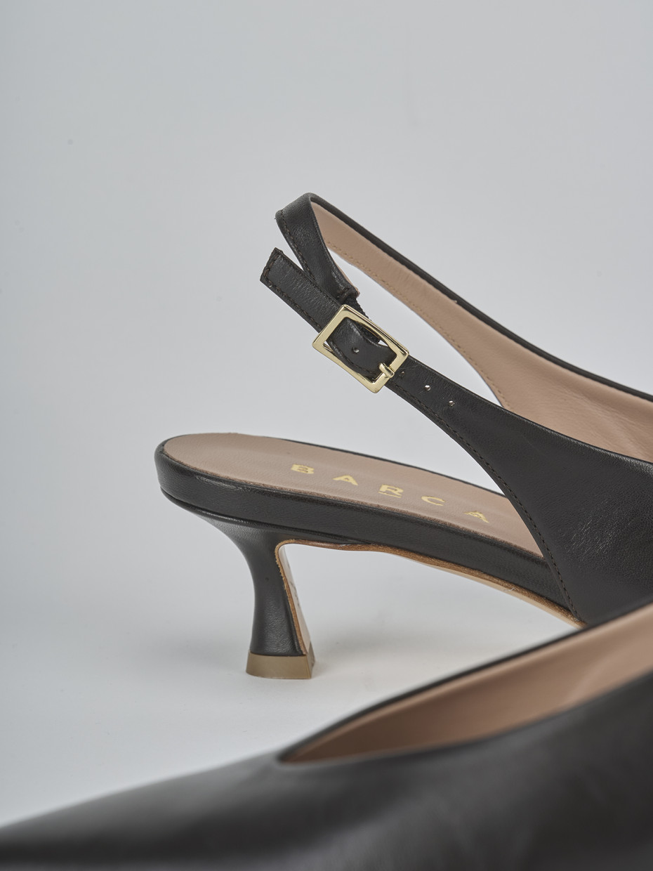 Décolleté e slingback tacco 5cm pelle testa