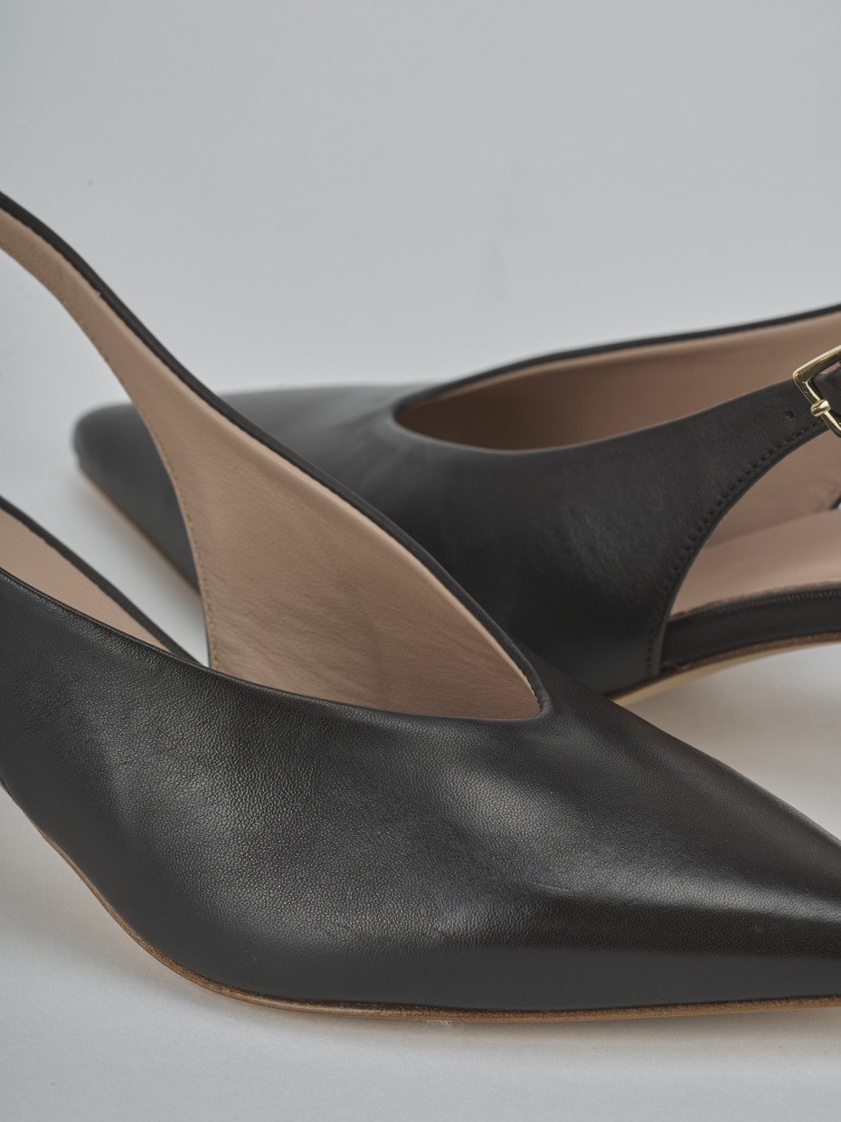 Décolleté e slingback tacco 5cm pelle testa