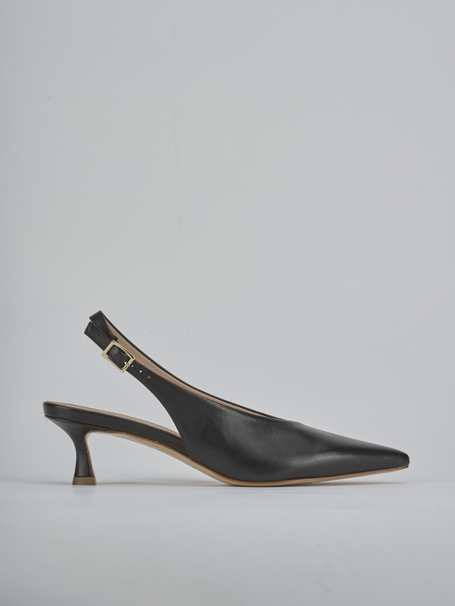 Décolleté e slingback tacco 5cm pelle testa