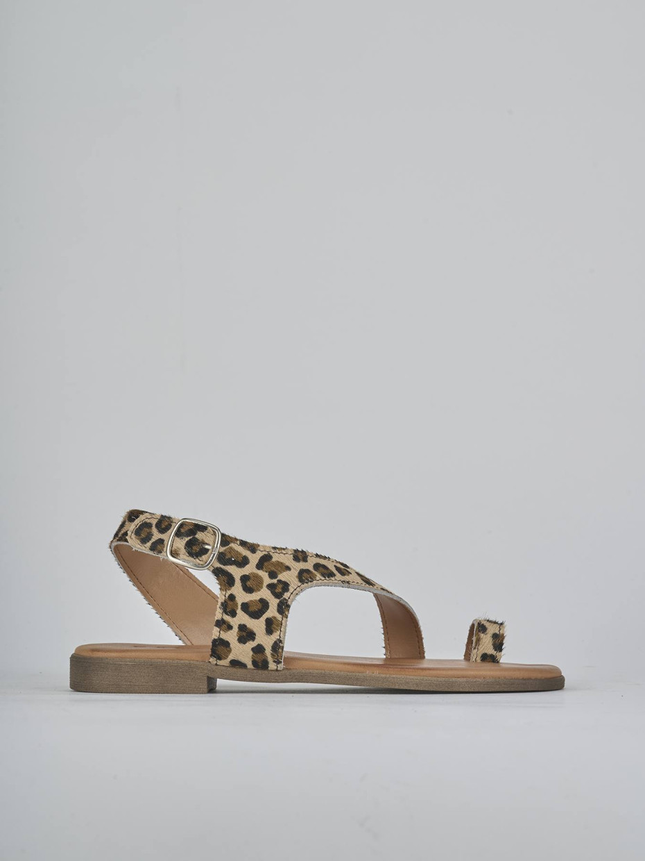 Sandali tacco 1cm cavallino multicolor
