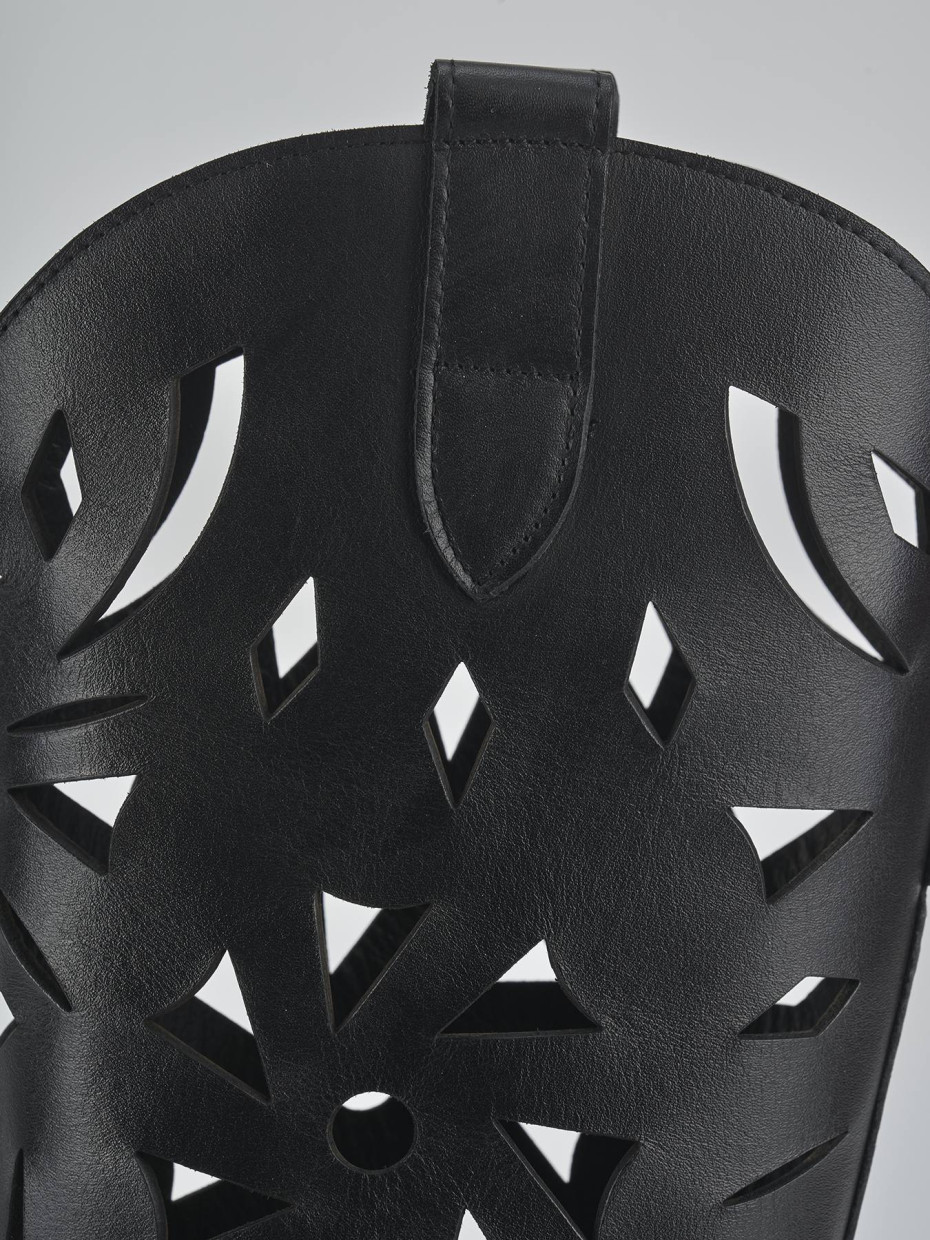 Stivali tacco 6cm pelle nero