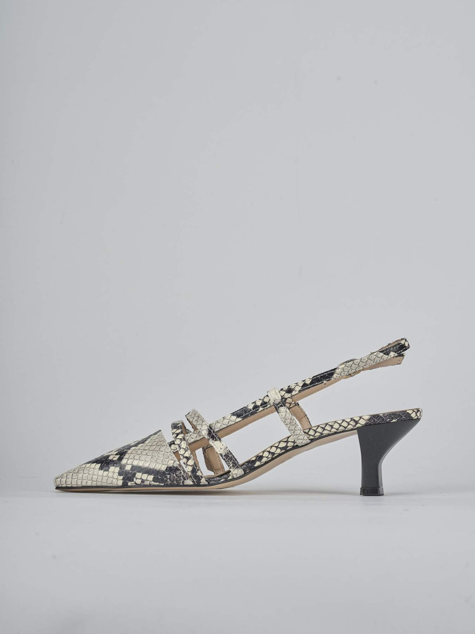 Décolleté e slingback tacco 6cm pitone beige