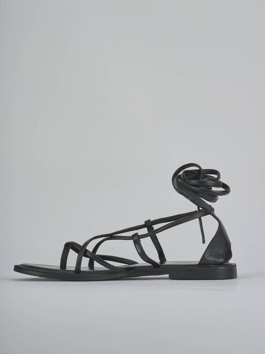 Sandali tacco 1cm pelle nero