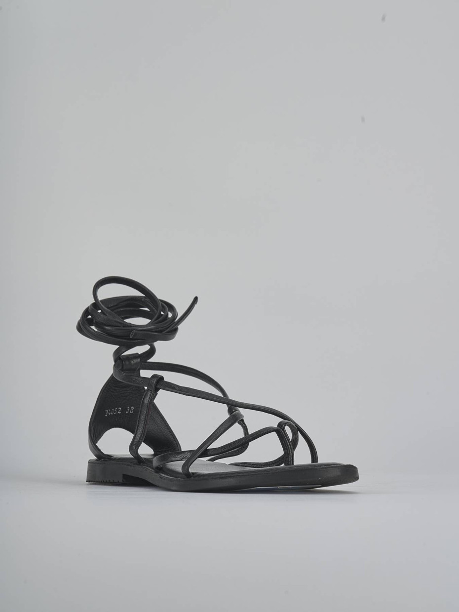 Sandali tacco 1cm pelle nero