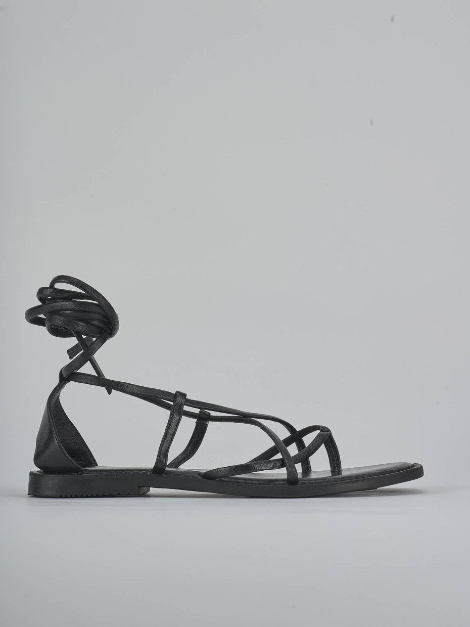 Sandali tacco 1cm pelle nero