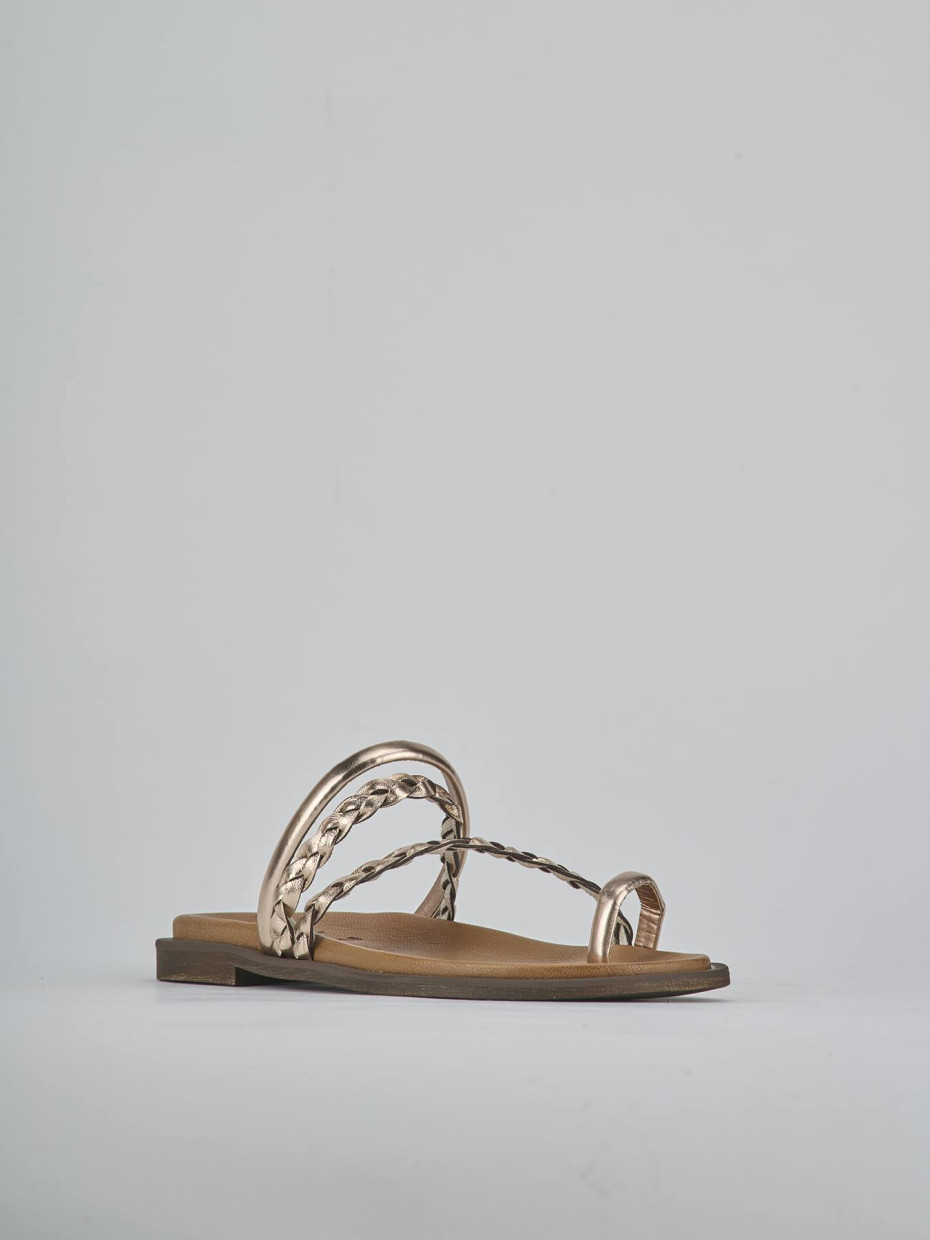 Ciabatte tacco 1cm pelle bronzo