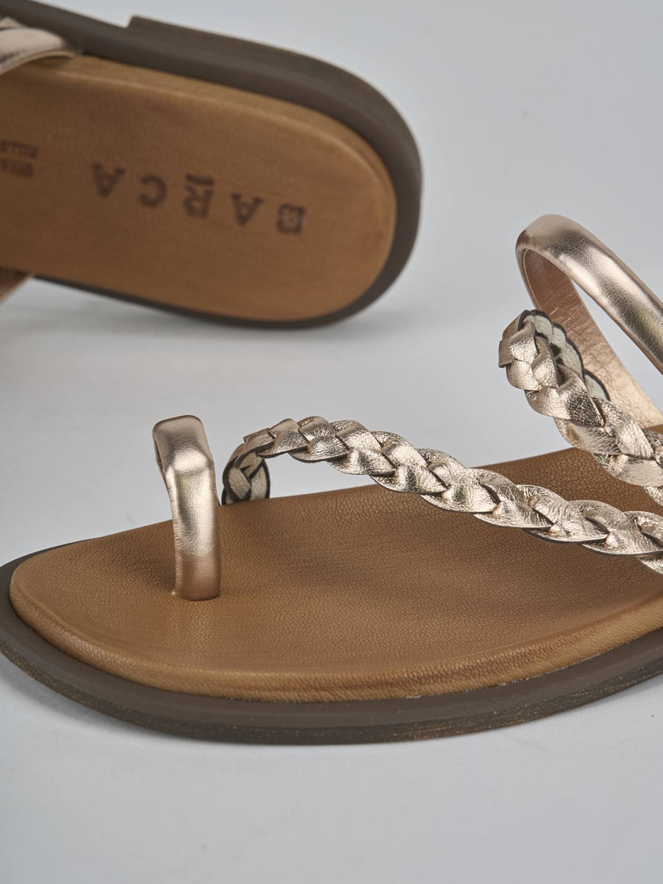 Ciabatte tacco 1cm pelle bronzo