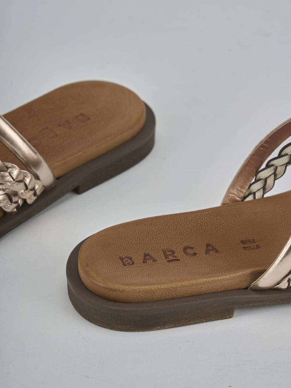 Ciabatte tacco 1cm pelle bronzo
