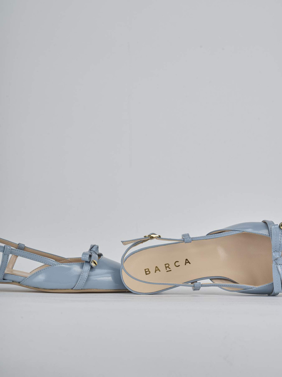 Ballerine tacco 2cm vernice azzurro