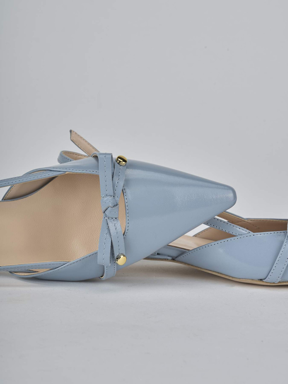 Ballerine tacco 2cm vernice azzurro