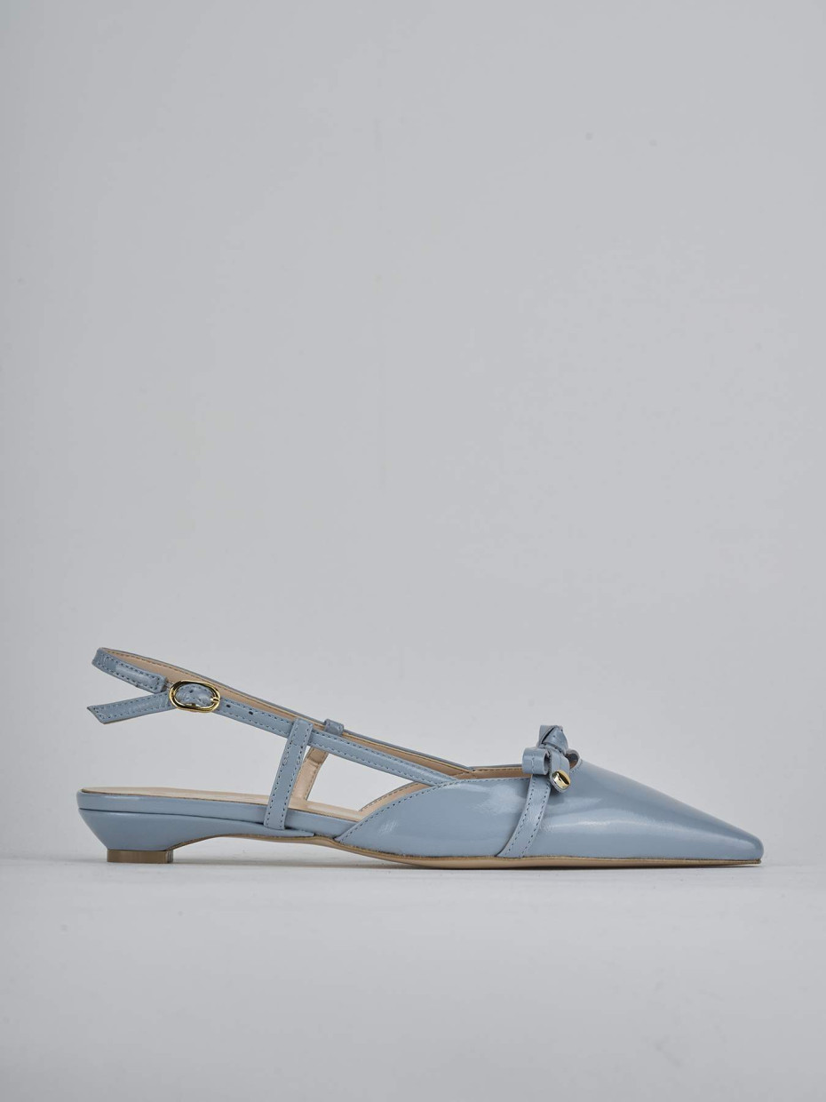 Ballerine tacco 2cm vernice azzurro