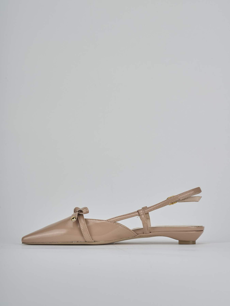 Ballerine tacco 2cm vernice marrone