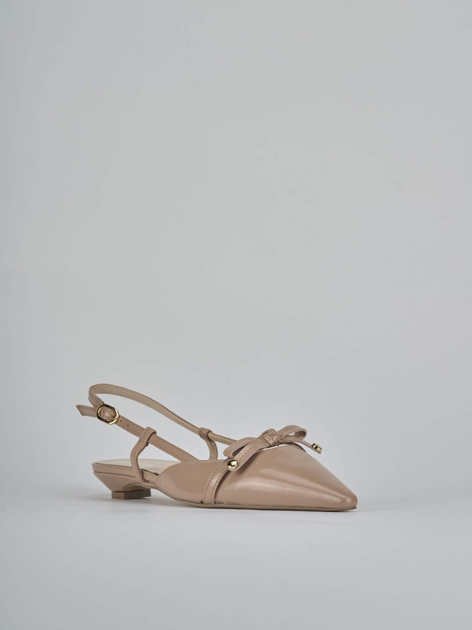 Ballerine tacco 2cm vernice marrone