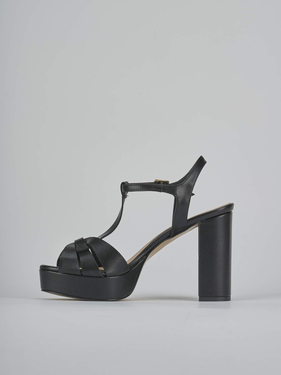 Sandali tacco 9cm pelle nero