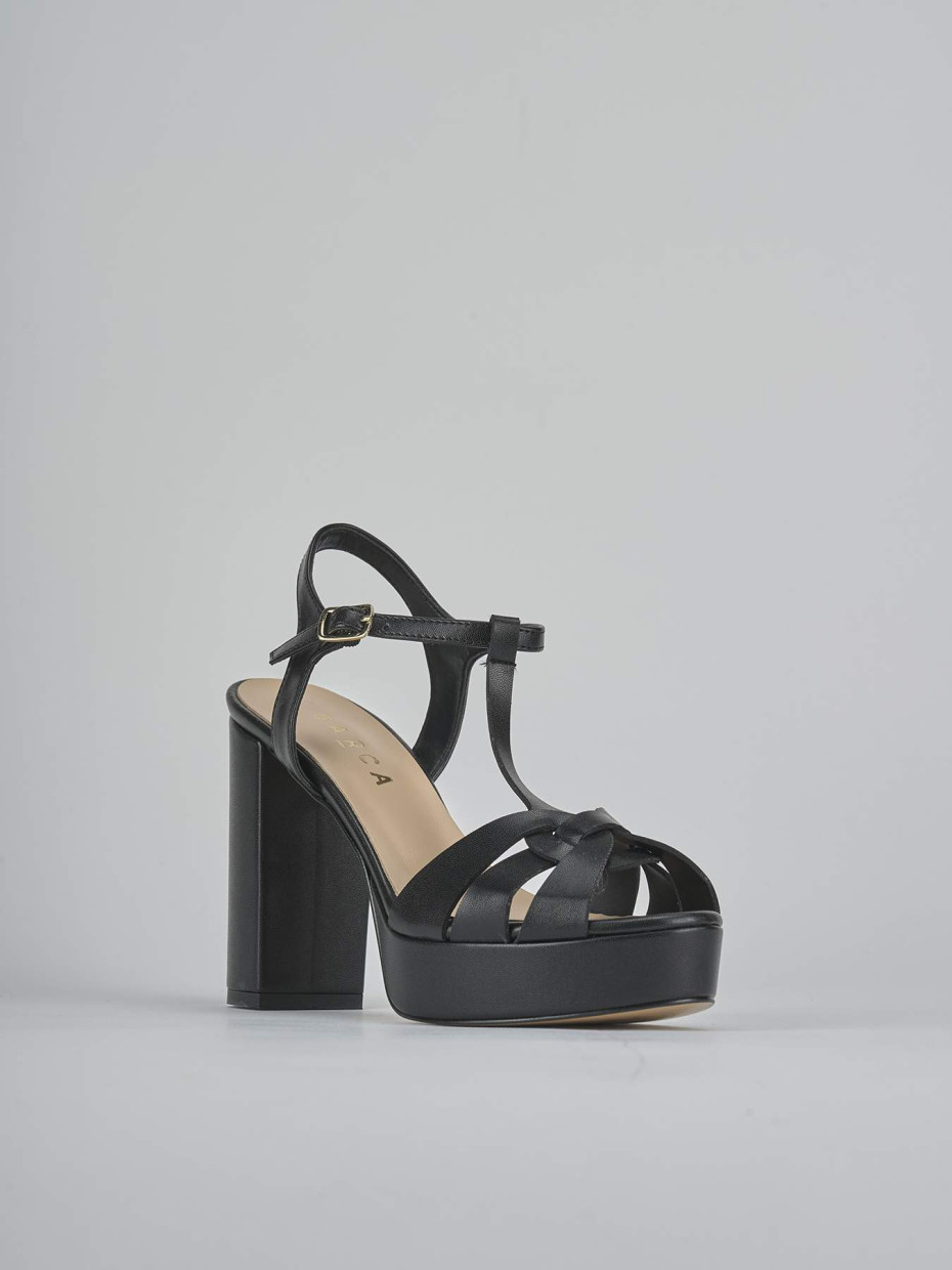 Sandali tacco 9cm pelle nero