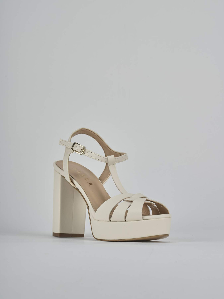 Sandali tacco 9cm pelle beige