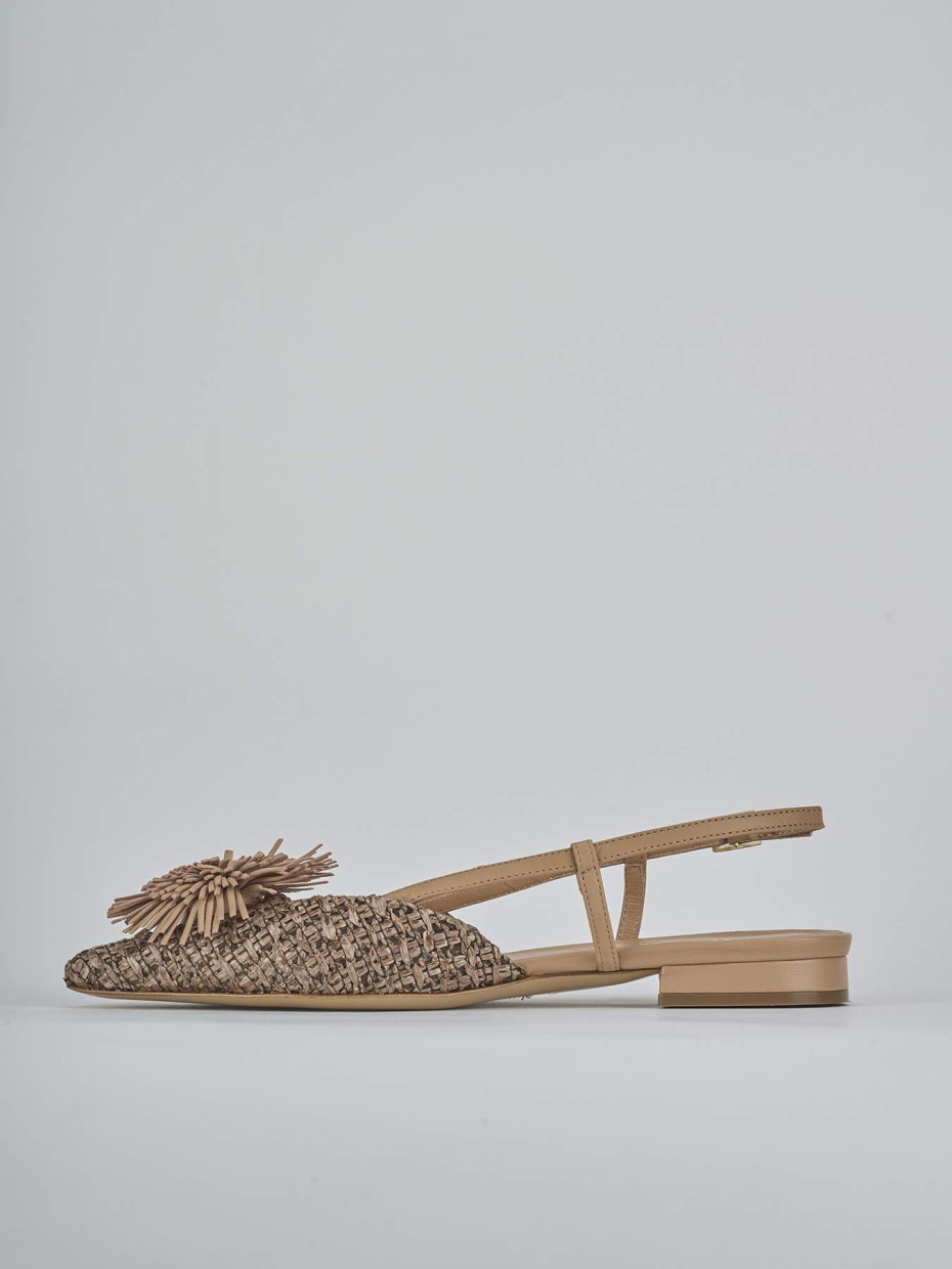 Ballerine tacco 1cm pelle marrone
