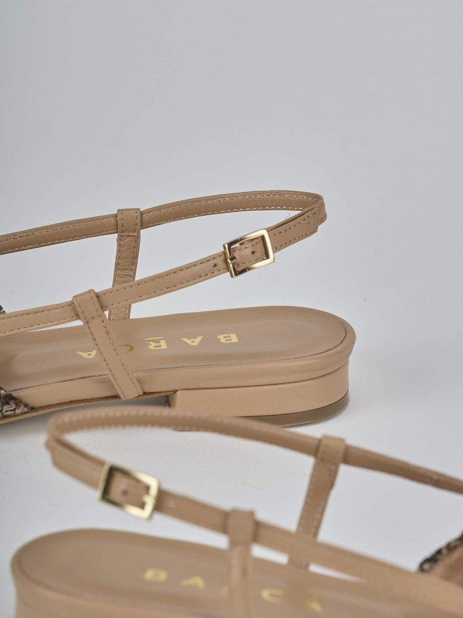 Ballerine tacco 1cm pelle marrone
