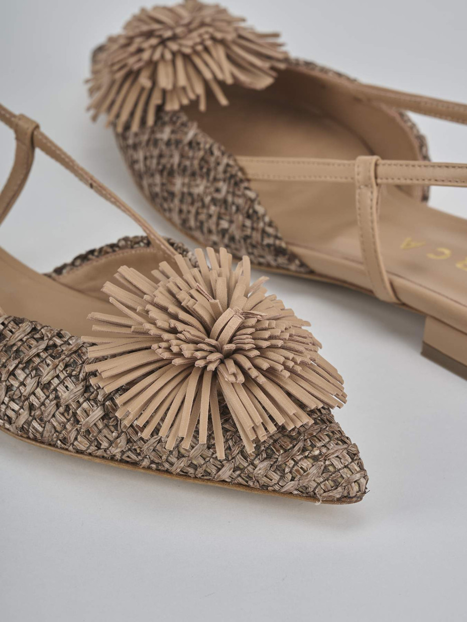 Ballerine tacco 1cm pelle marrone