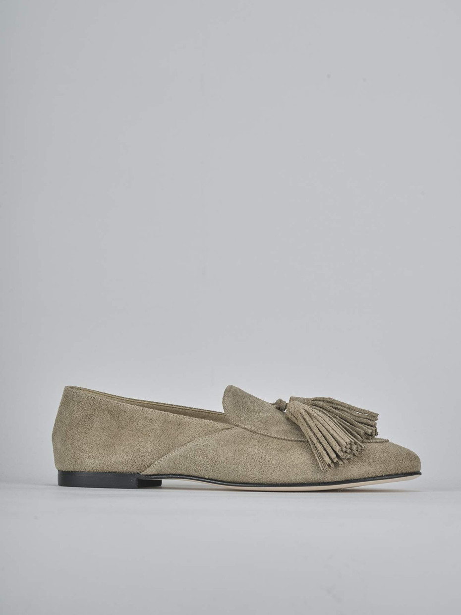 Mocassini tacco 1cm camoscio beige