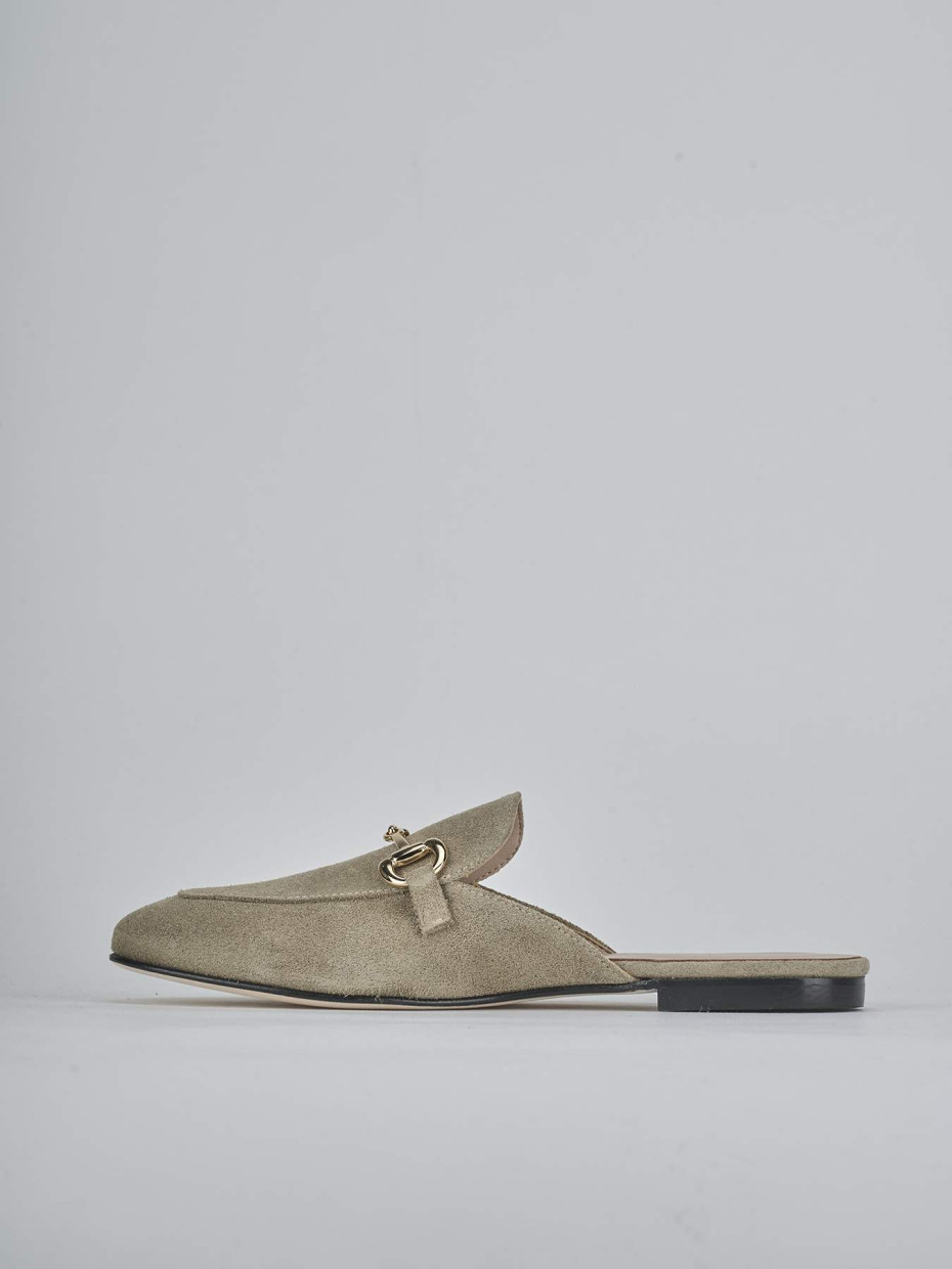 Sabot tacco 1cm camoscio beige