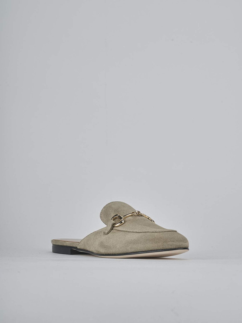 Sabot tacco 1cm camoscio beige