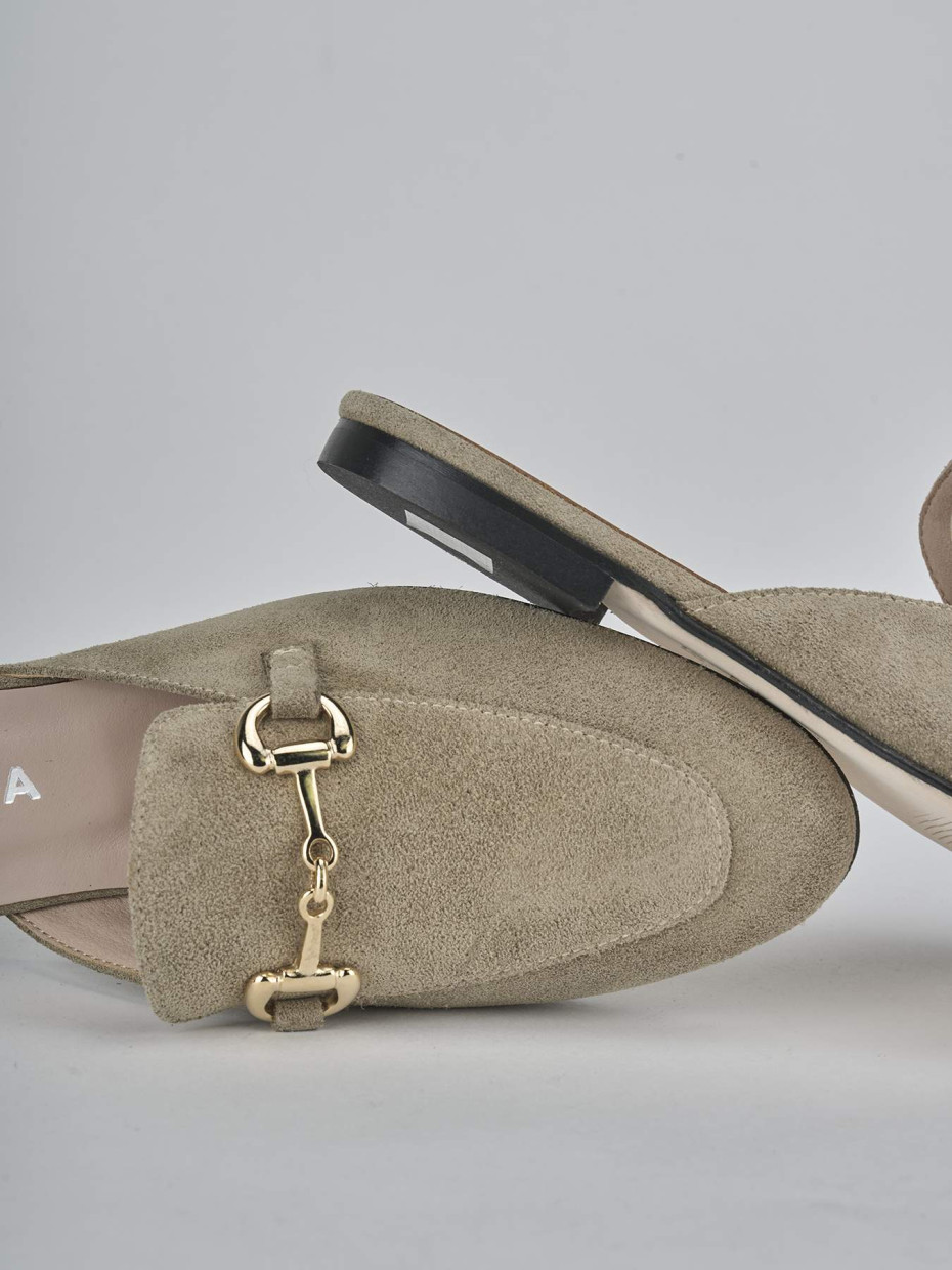 Sabot tacco 1cm camoscio beige