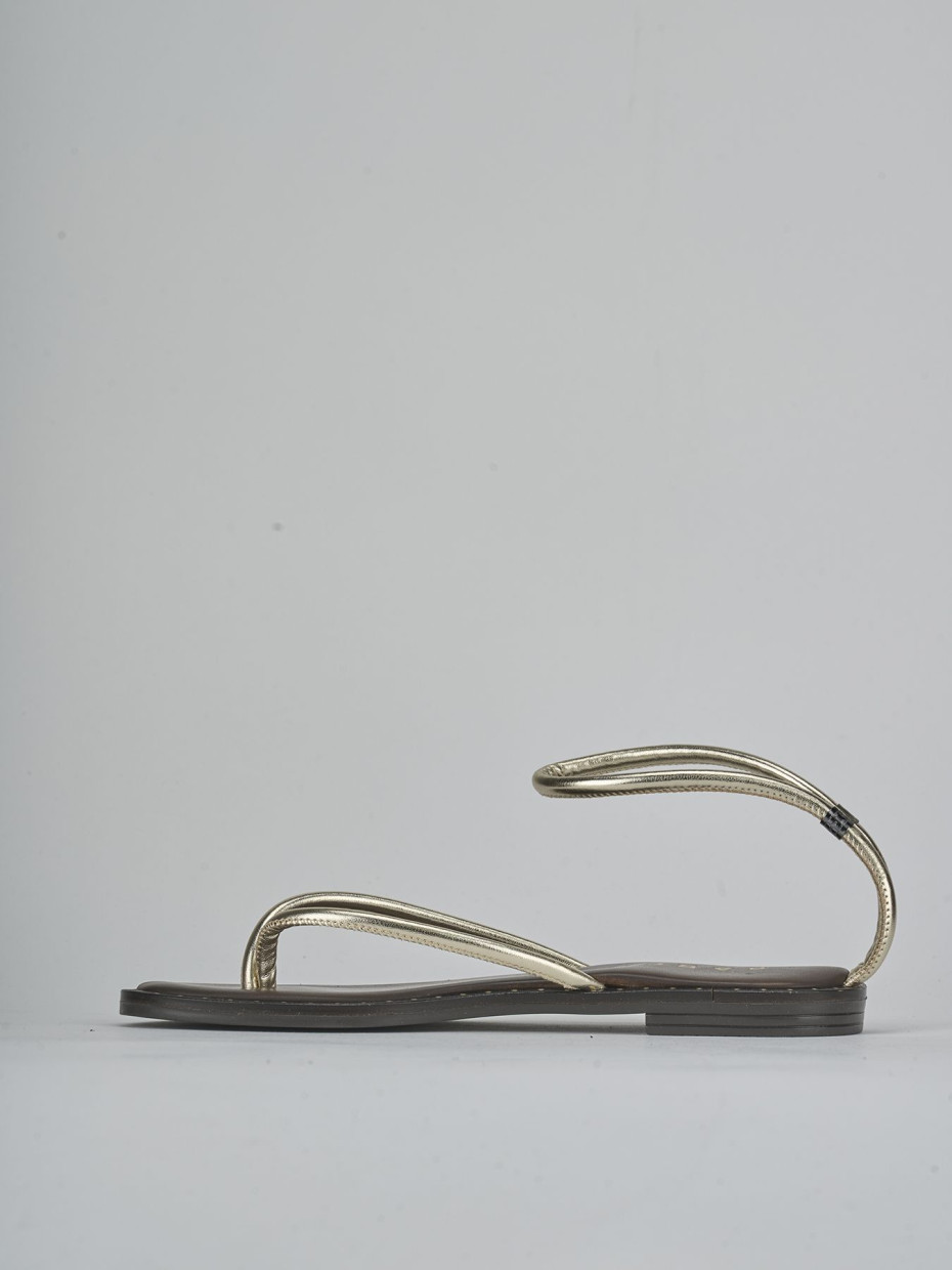 Sandali tacco 1cm laminato oro