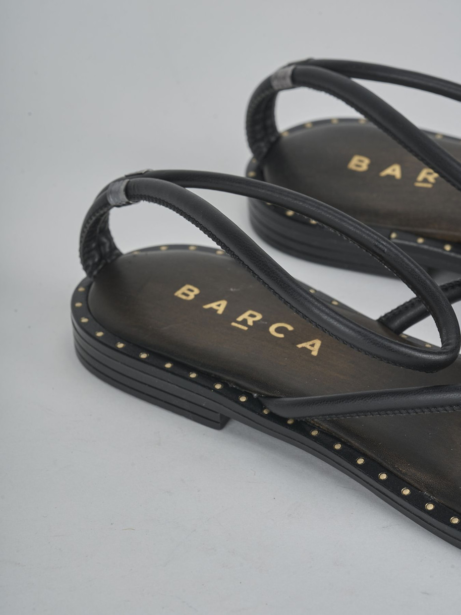 Sandali tacco 1cm pelle nero