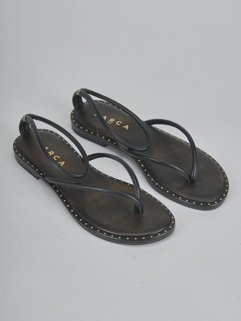 Sandali tacco 1cm pelle nero