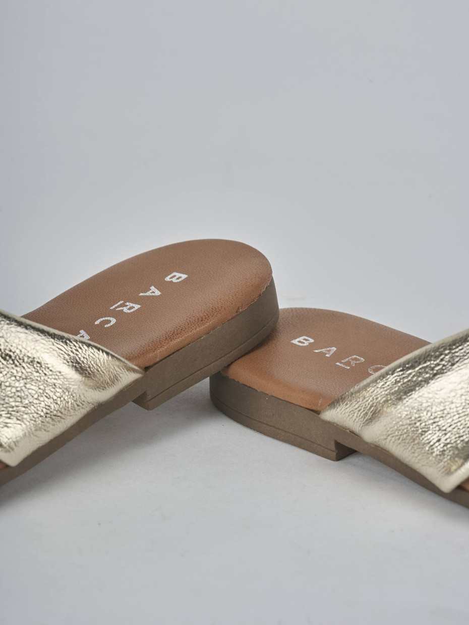 Ciabatte tacco 1cm laminato oro