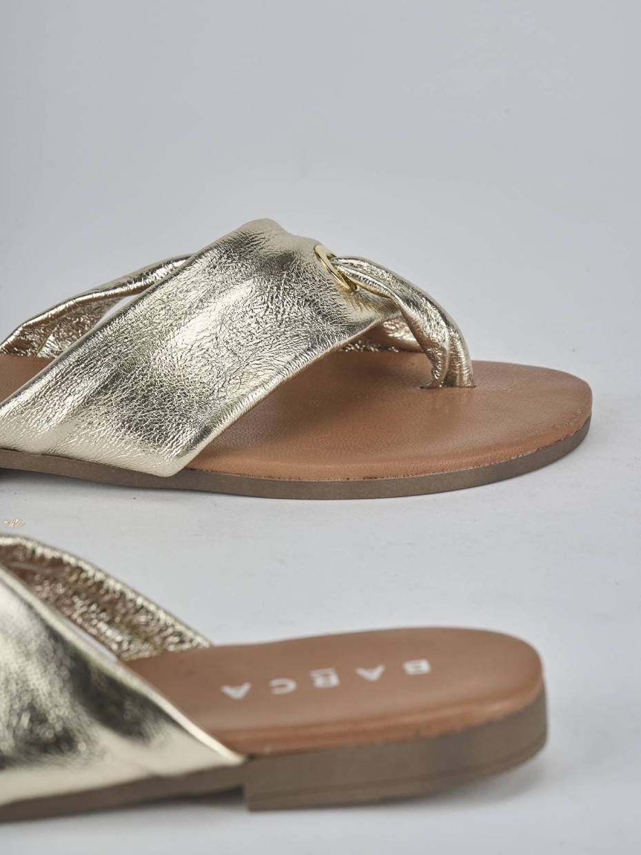 Ciabatte tacco 1cm laminato oro
