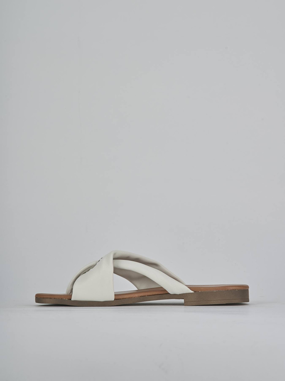 Ciabatte tacco 1cm pelle bianco