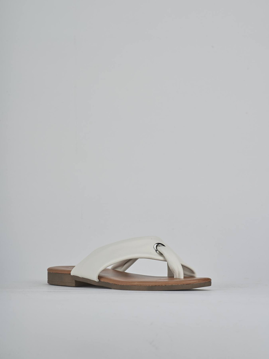 Ciabatte tacco 1cm pelle bianco