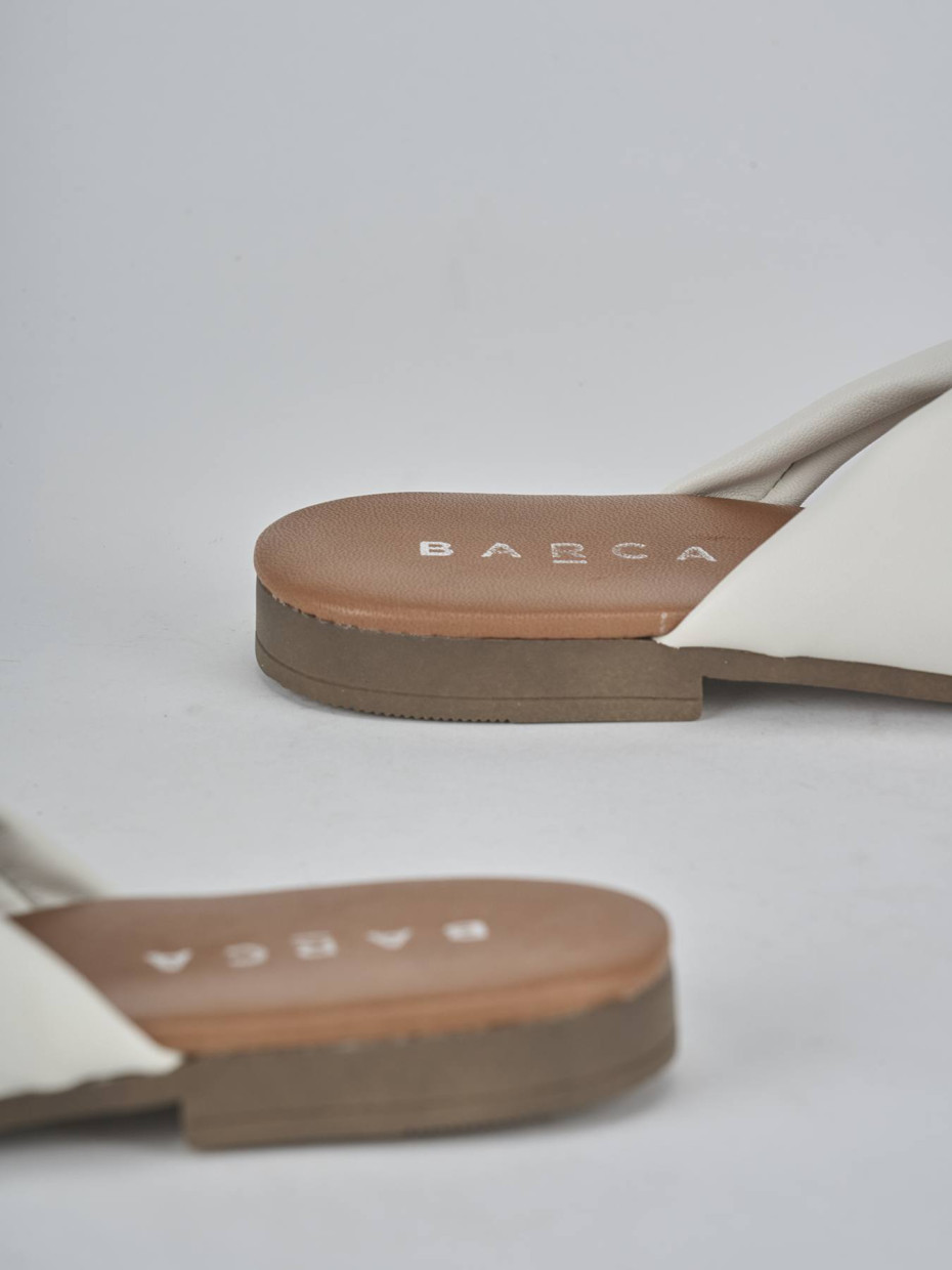 Ciabatte tacco 1cm pelle bianco